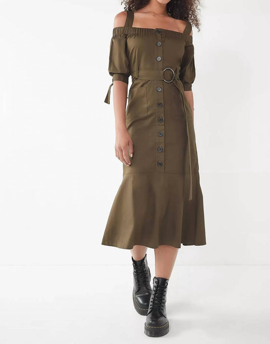 Lucca - Gela Cold Shoulder Midi Dress