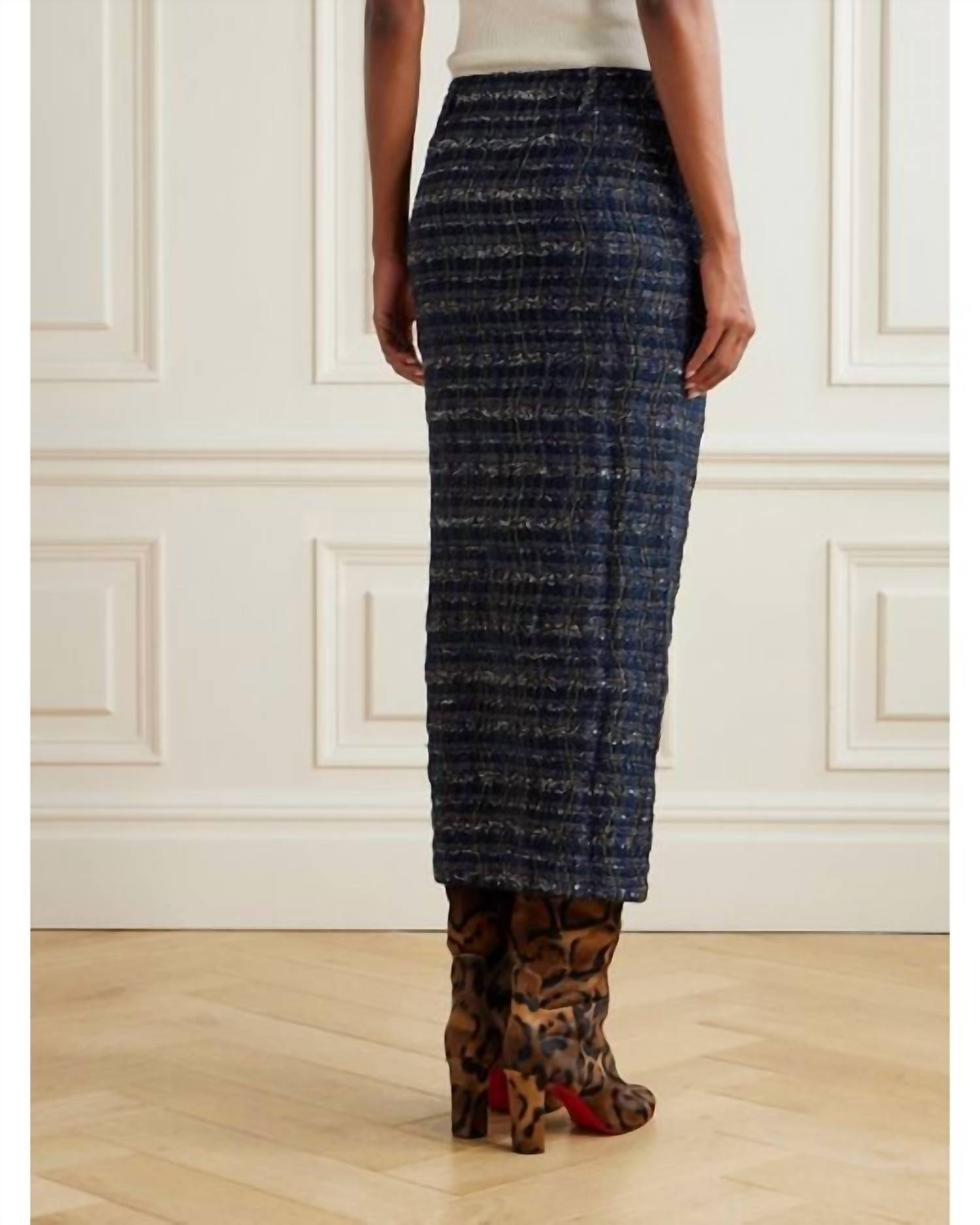 Missoni - Sequin Embellished Metallic Tweed Midi Skirt