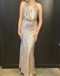 Dress Forum - Too Precious Luxe Metallic Foiled Satin Maxi Dress