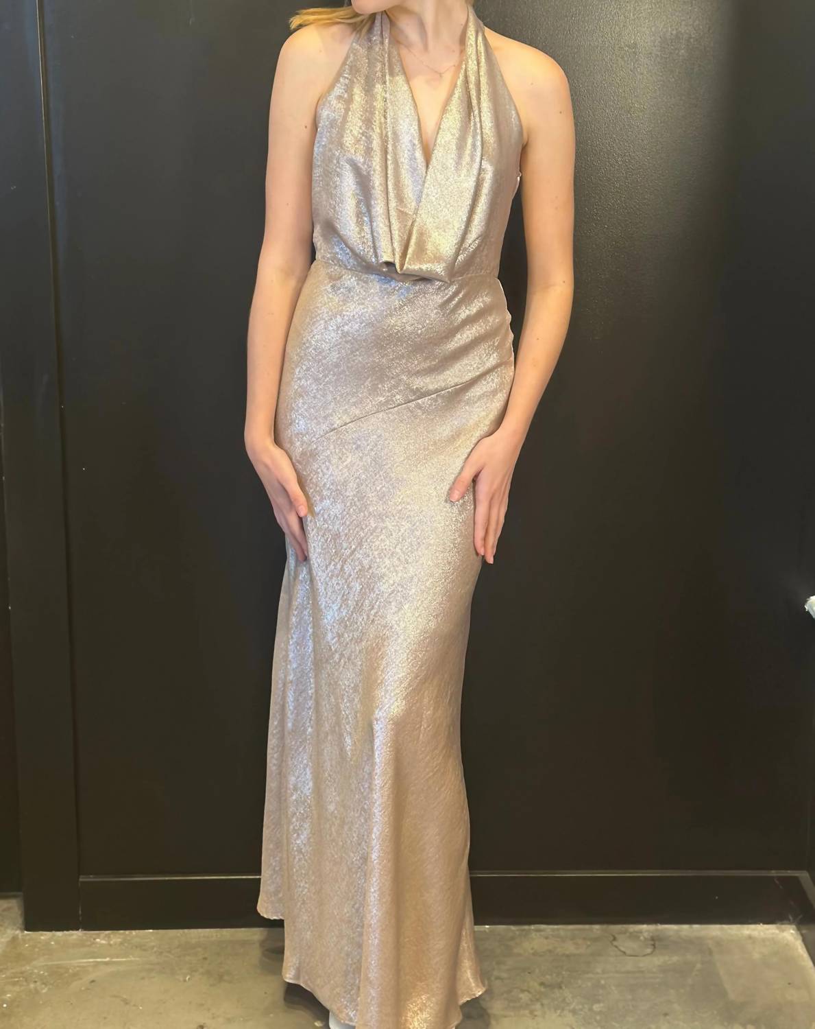 Dress Forum - Too Precious Luxe Metallic Foiled Satin Maxi Dress