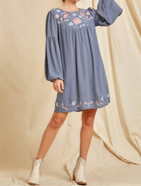 Andree By Unit - Floral Embroidered Babydoll Dress