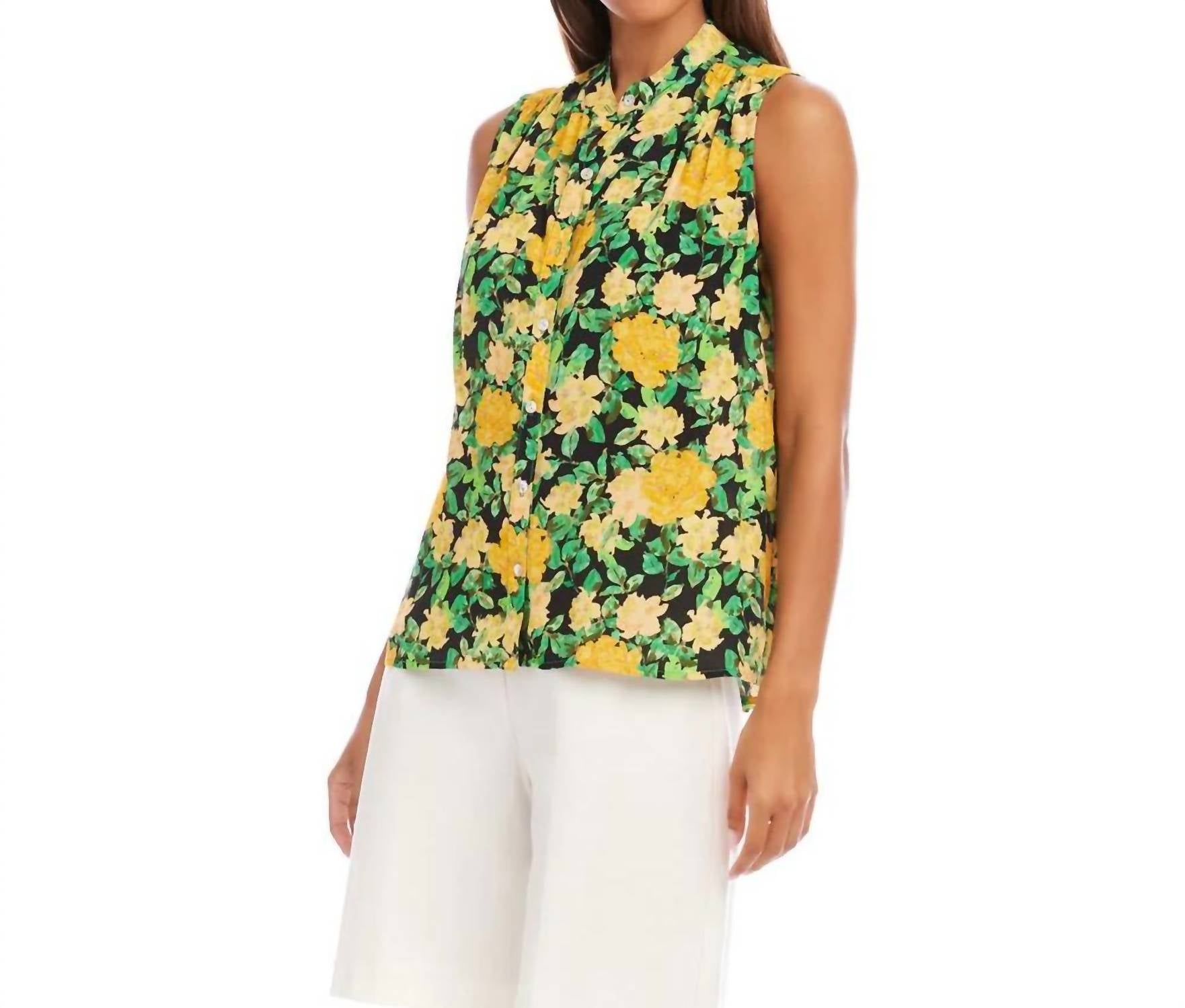 Karen Kane - Sleeveless Button-front Top