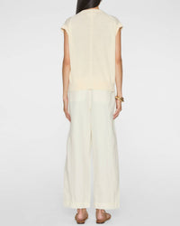 APIECE APART Fine Weight Cropped Vest in cream 3 - women's jacket - detail view