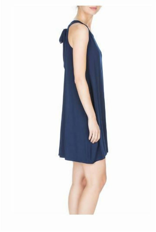 Lilla P - A Line Back Neck Tie Mini Dress