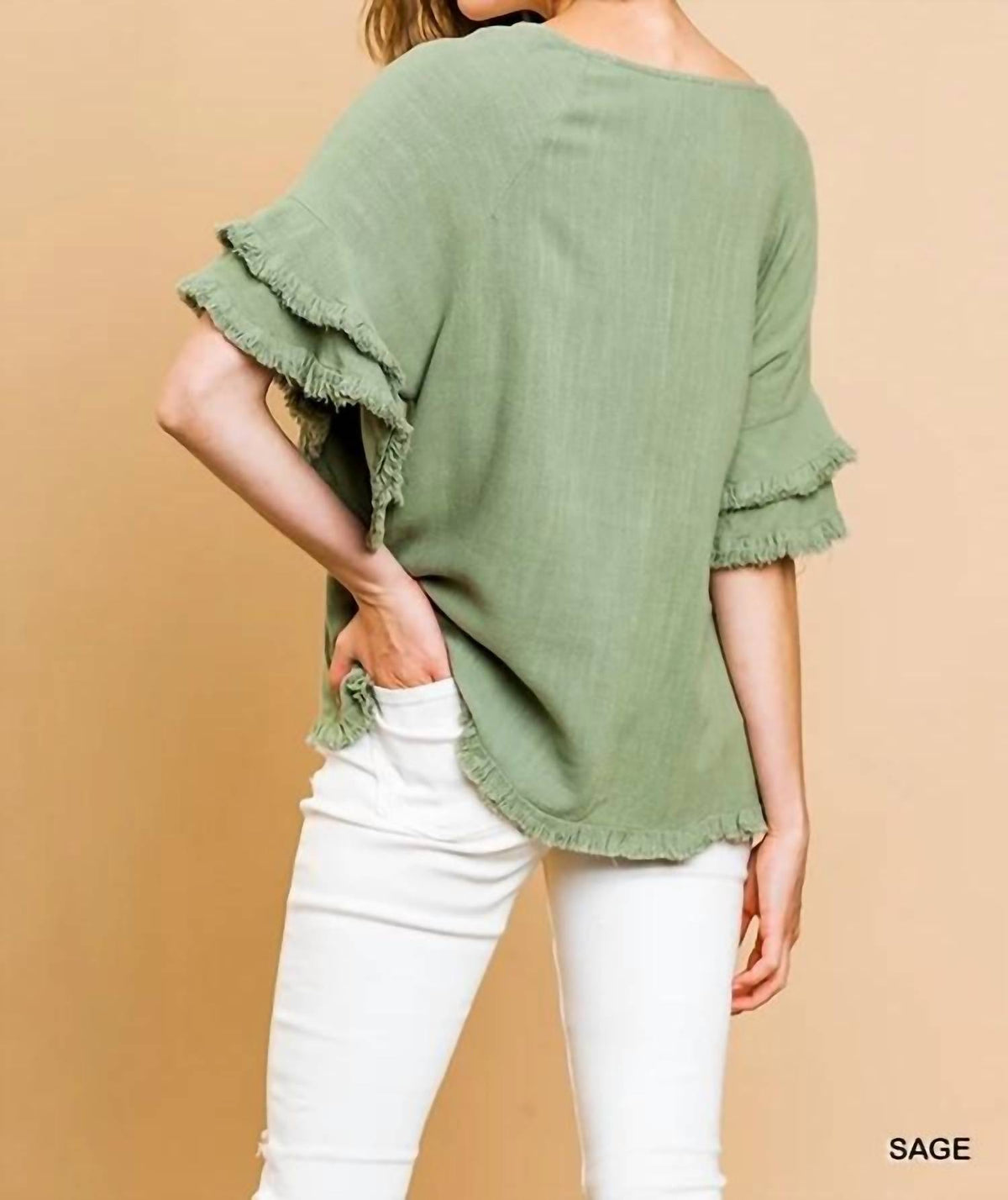 Umgee - Elizabeth Layered Ruffle Short Sleeve Top