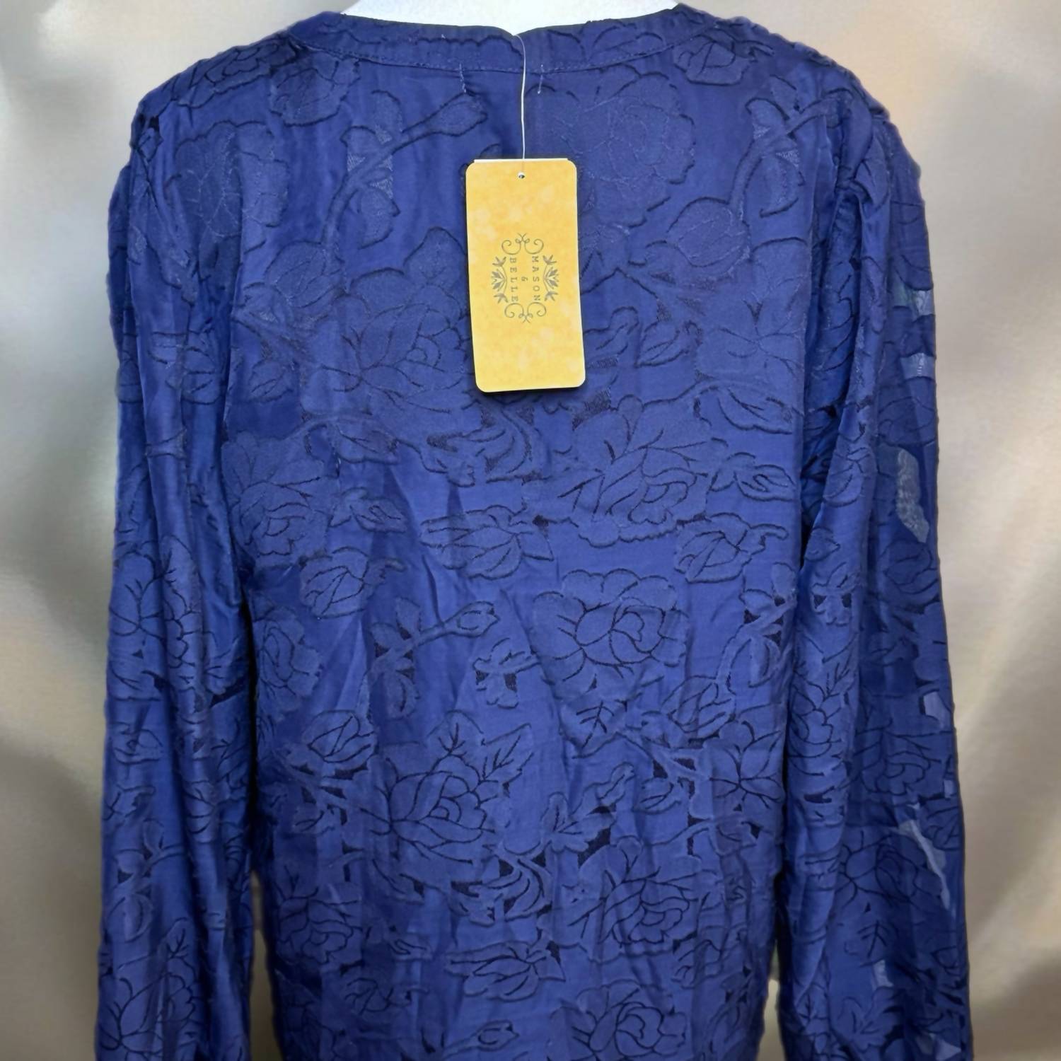 Mason & Belle - Lace Cinched Waist Blouse