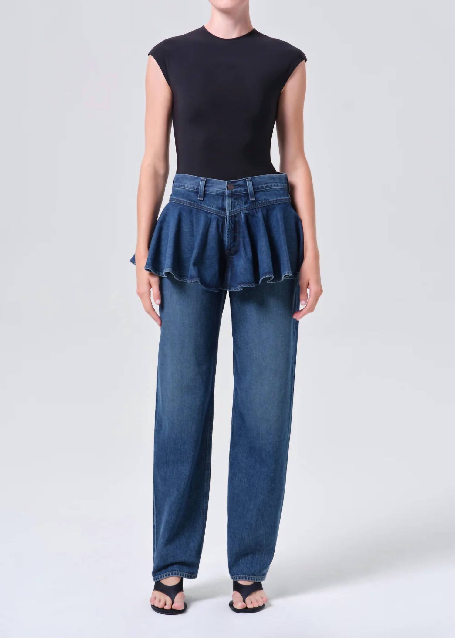 Agolde - Peplum Mid-rise Straight Leg Jeans