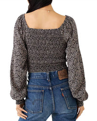 Faherty - Beatrice Smock Top - brown - clothing - floral