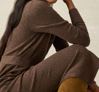 Faherty - Jackson Sweater Midi Dress - brown - clothing - cotton - blend
