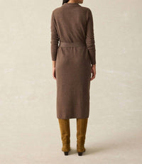 Faherty - Jackson Sweater Midi Dress - brown - clothing - cotton - blend