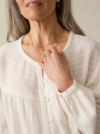 Faherty - Lena Long Sleeve Button Up Blouse - beige - blouses - clothing