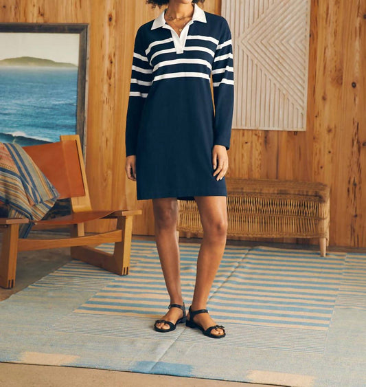 Faherty - Rugby Jersey Dress - blue - clothing - cotton
