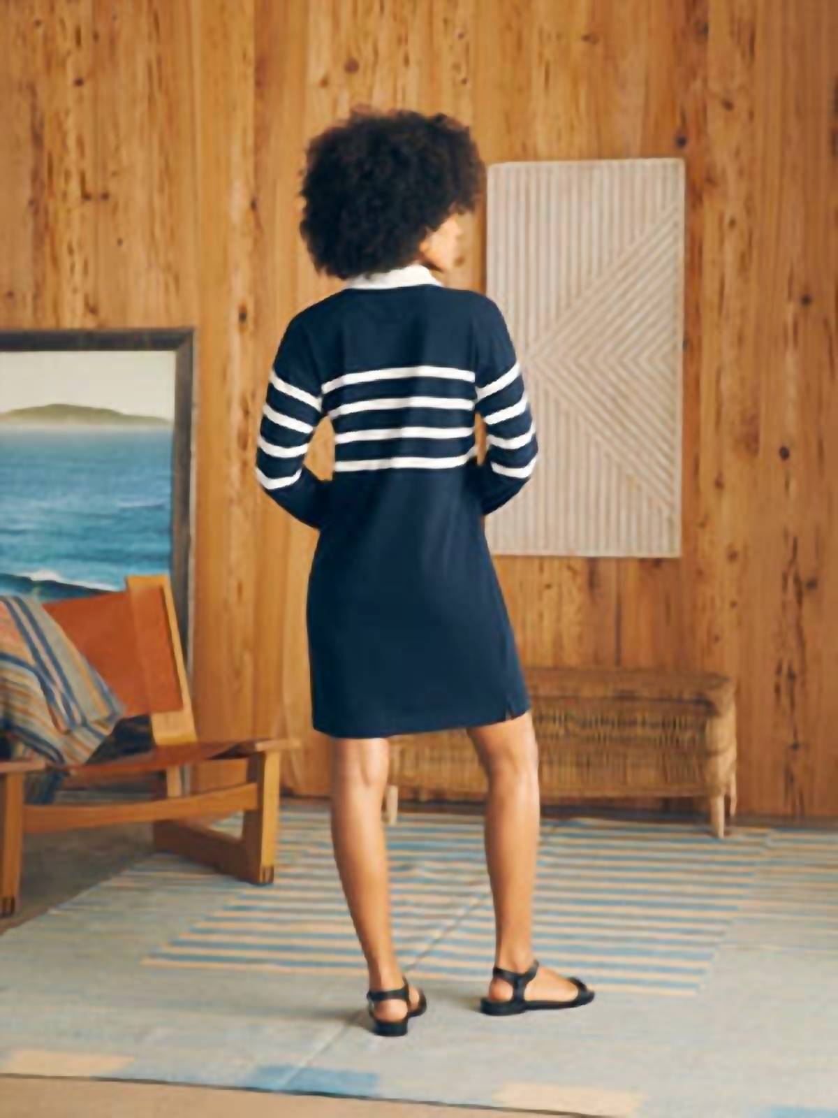 Faherty - Rugby Jersey Dress - blue - clothing - cotton