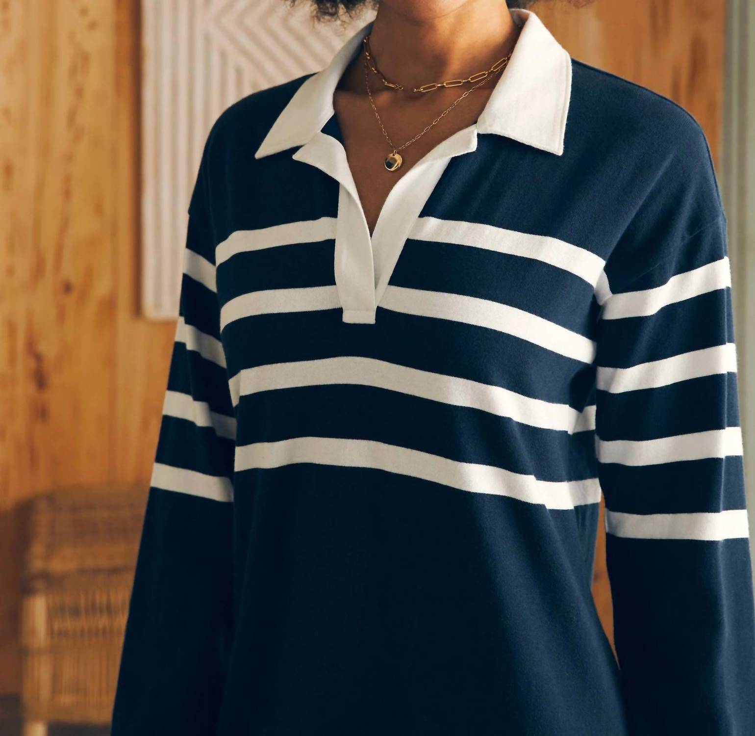 Faherty - Rugby Jersey Dress - blue - clothing - cotton