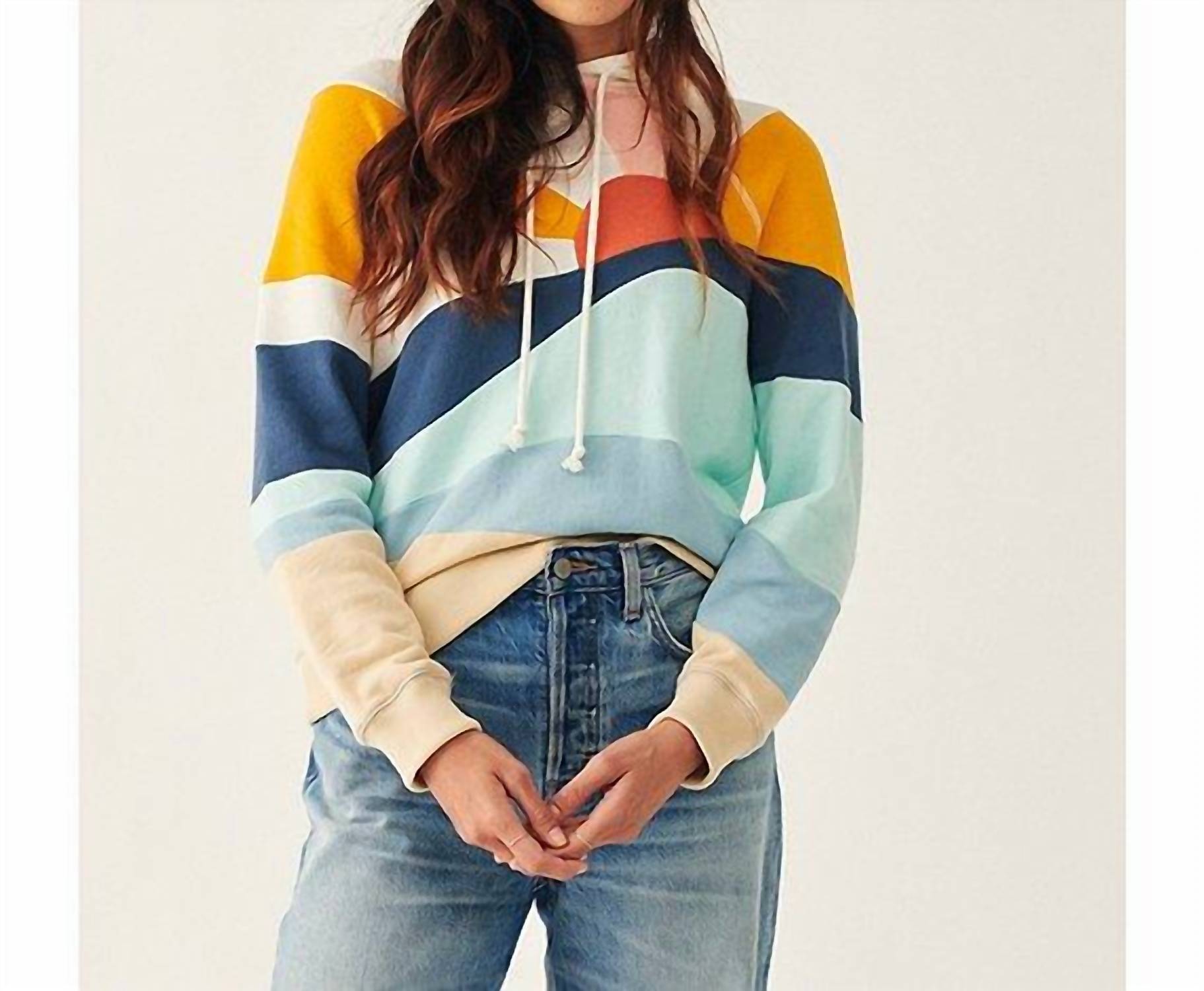 Faherty - Soleil Abstract Print Long Sleeve Pullover Hoodie - clothing - cotton - hoodies