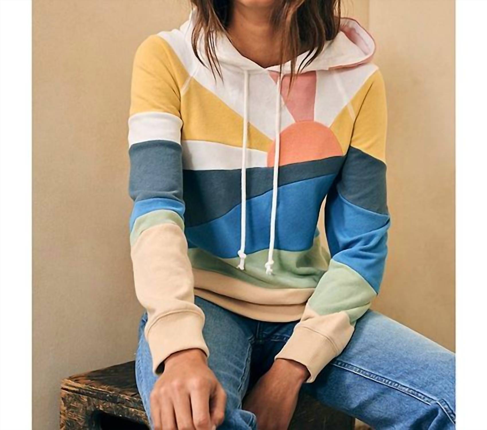 Faherty - Soleil Abstract Print Long Sleeve Pullover Hoodie - clothing - cotton - hoodies