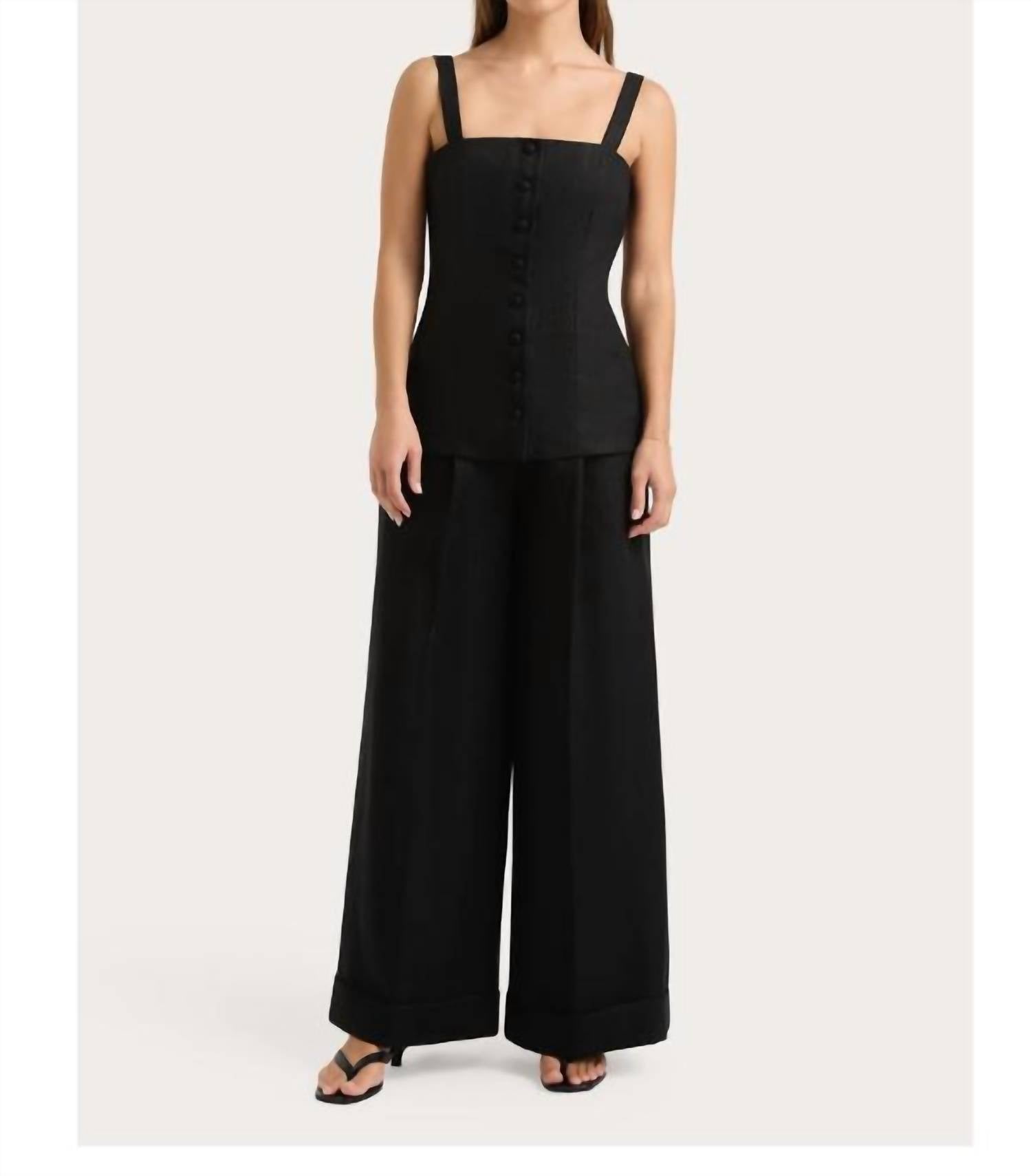 Faithfull The Brand - Clove Trouser Pants - black - clothing - linen