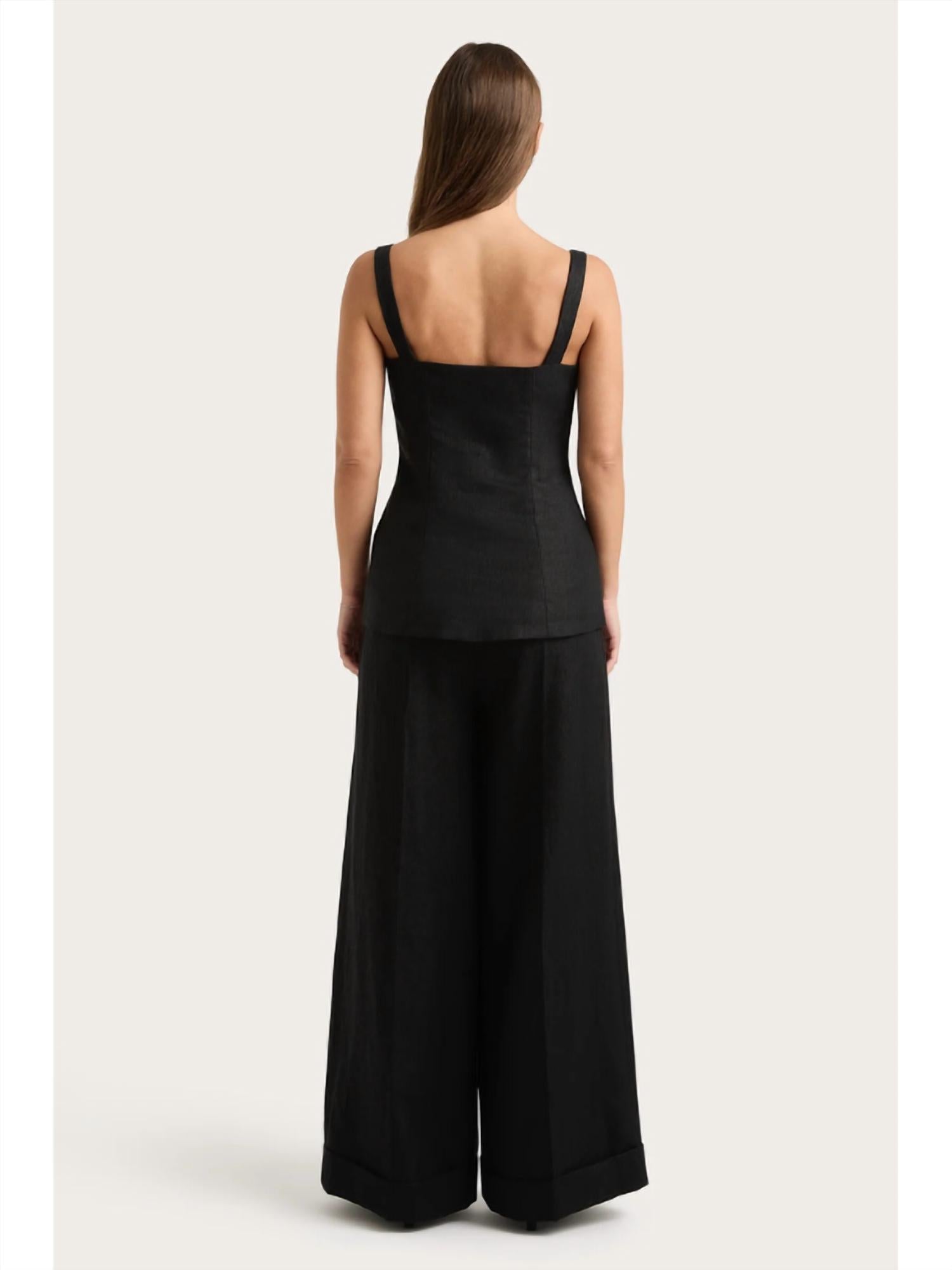 Faithfull The Brand - Clove Trouser Pants - black - clothing - linen