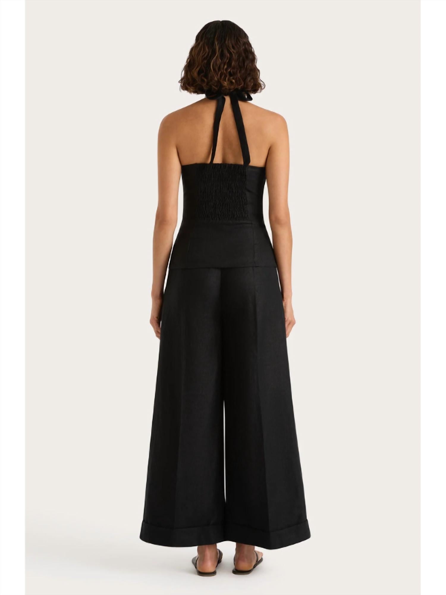 Faithfull The Brand - Marie Halter Top - black - blouses - clothing