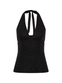 Faithfull The Brand - Marie Halter Top - black - blouses - clothing