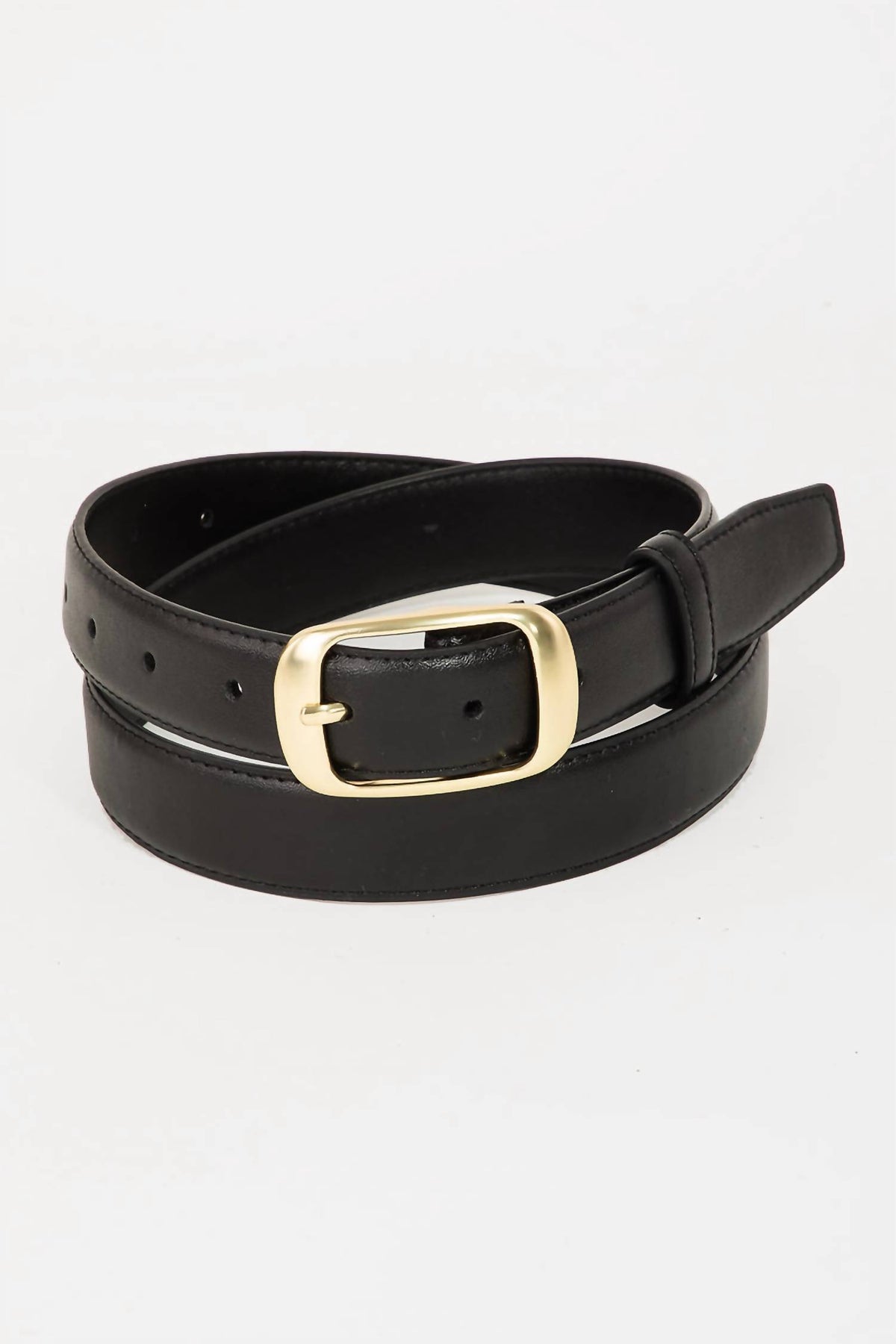 Fame Accessories - Women's Rectangle Buckle Leather Belt