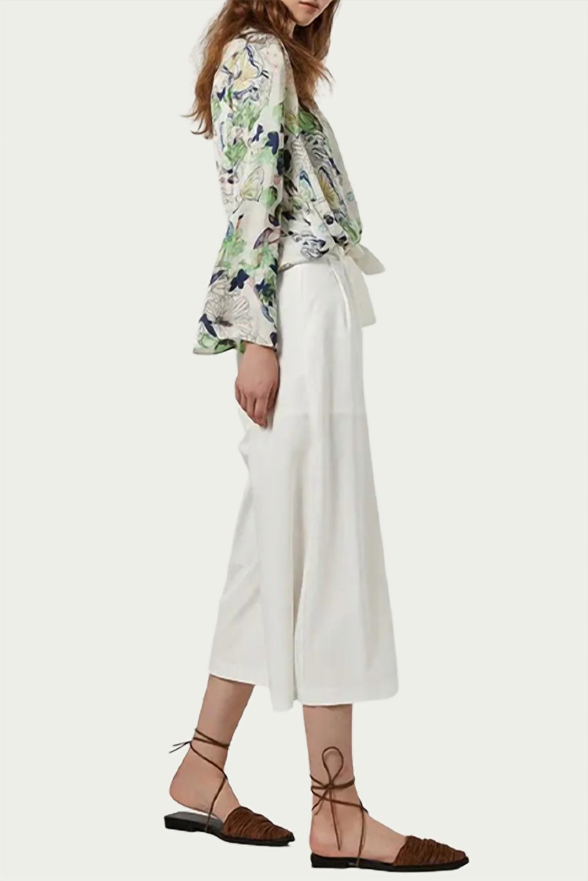 CARDALL BUTTERFLY-PRINT SATIN BLOUSE