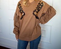 Fantastic Fawn - Sequin Boots Pull Over Top