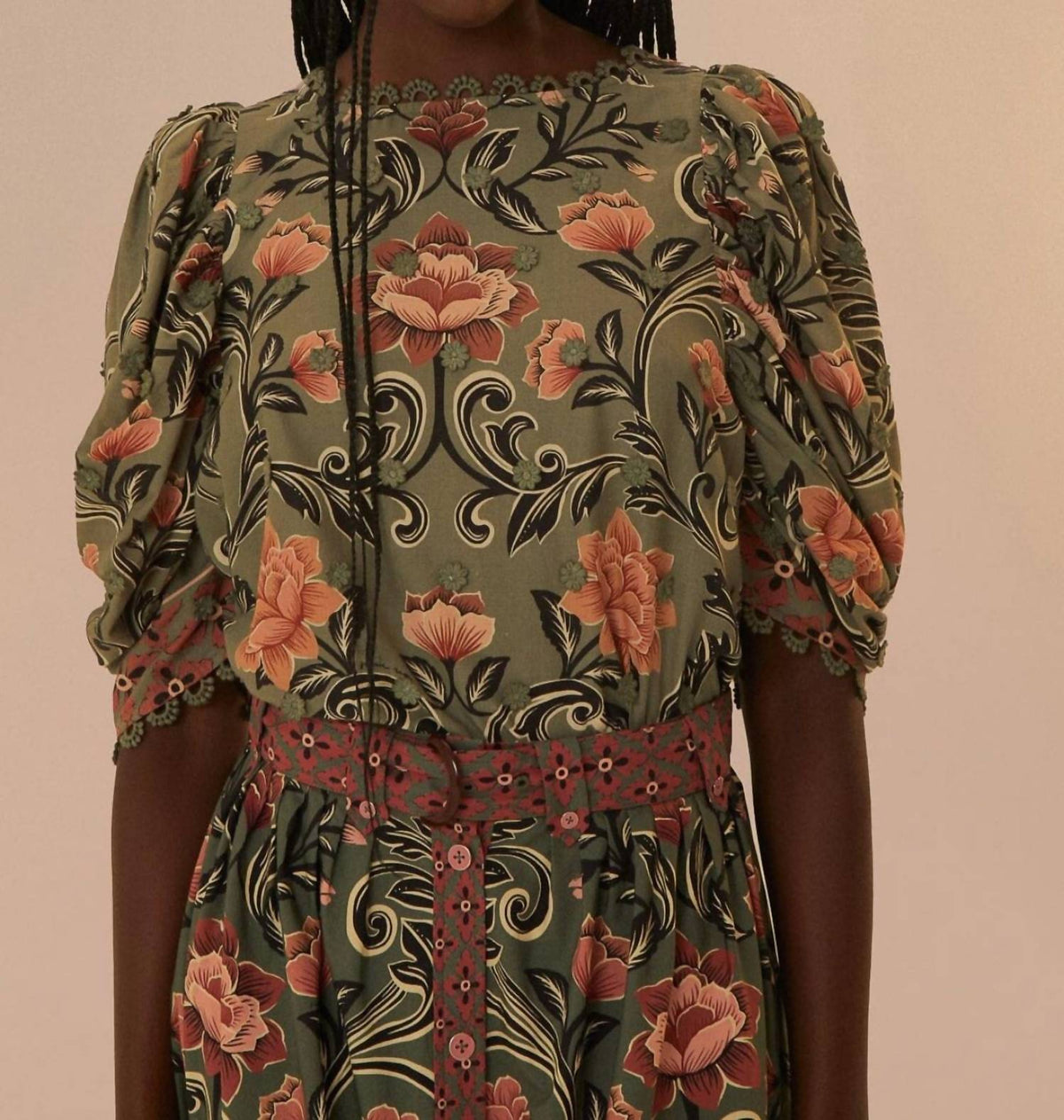 Farm Rio - ARABESQUE FLORAL BLOUSE
