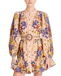 Farm Rio - Beauty Bouquet Puff Sleeve Mini Dress - clothing - collection:vacationdresses(Auto) - cotton
