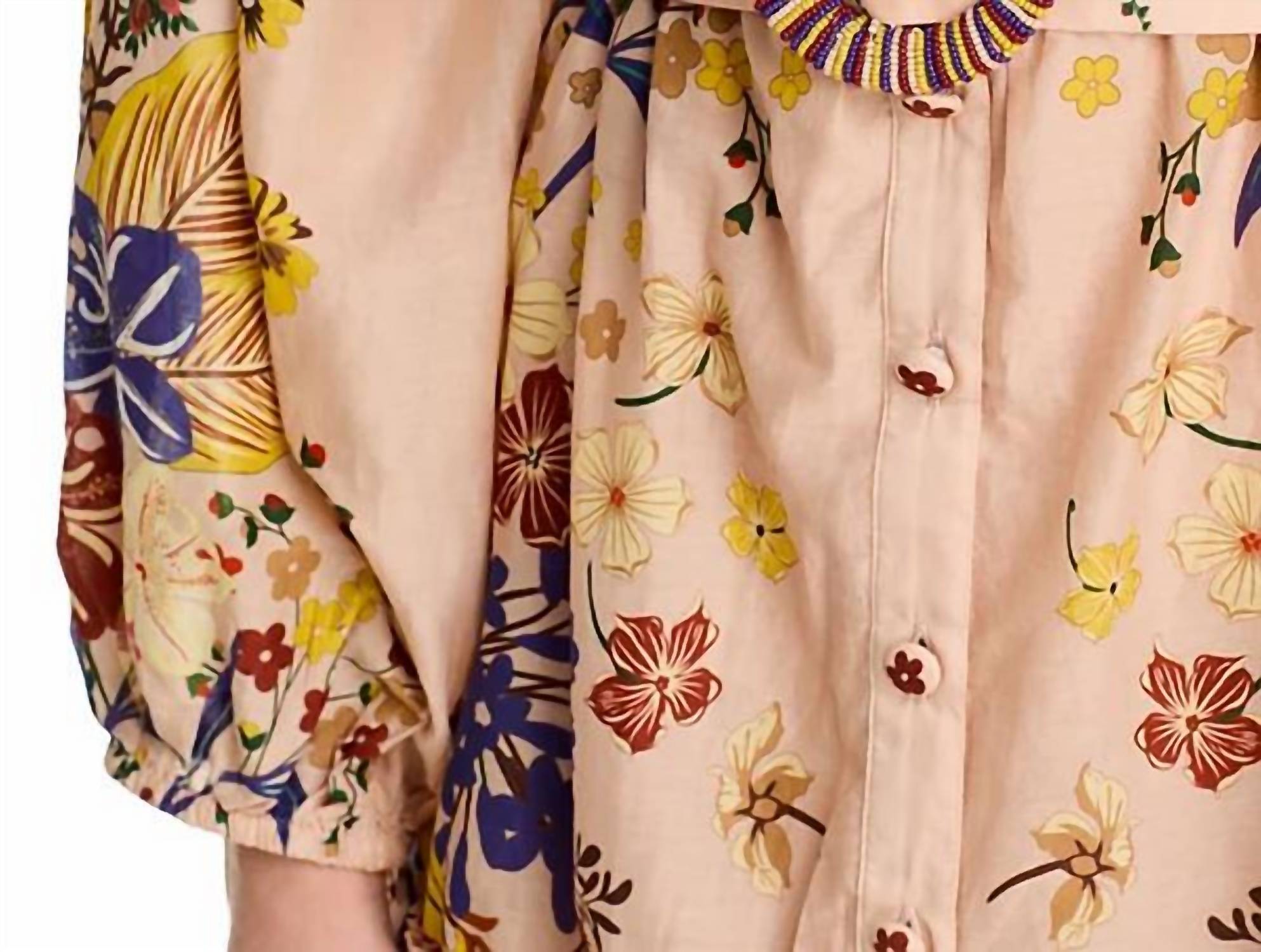 Farm Rio - Beauty Bouquet Puff Sleeve Mini Dress - clothing - collection:vacationdresses(Auto) - cotton