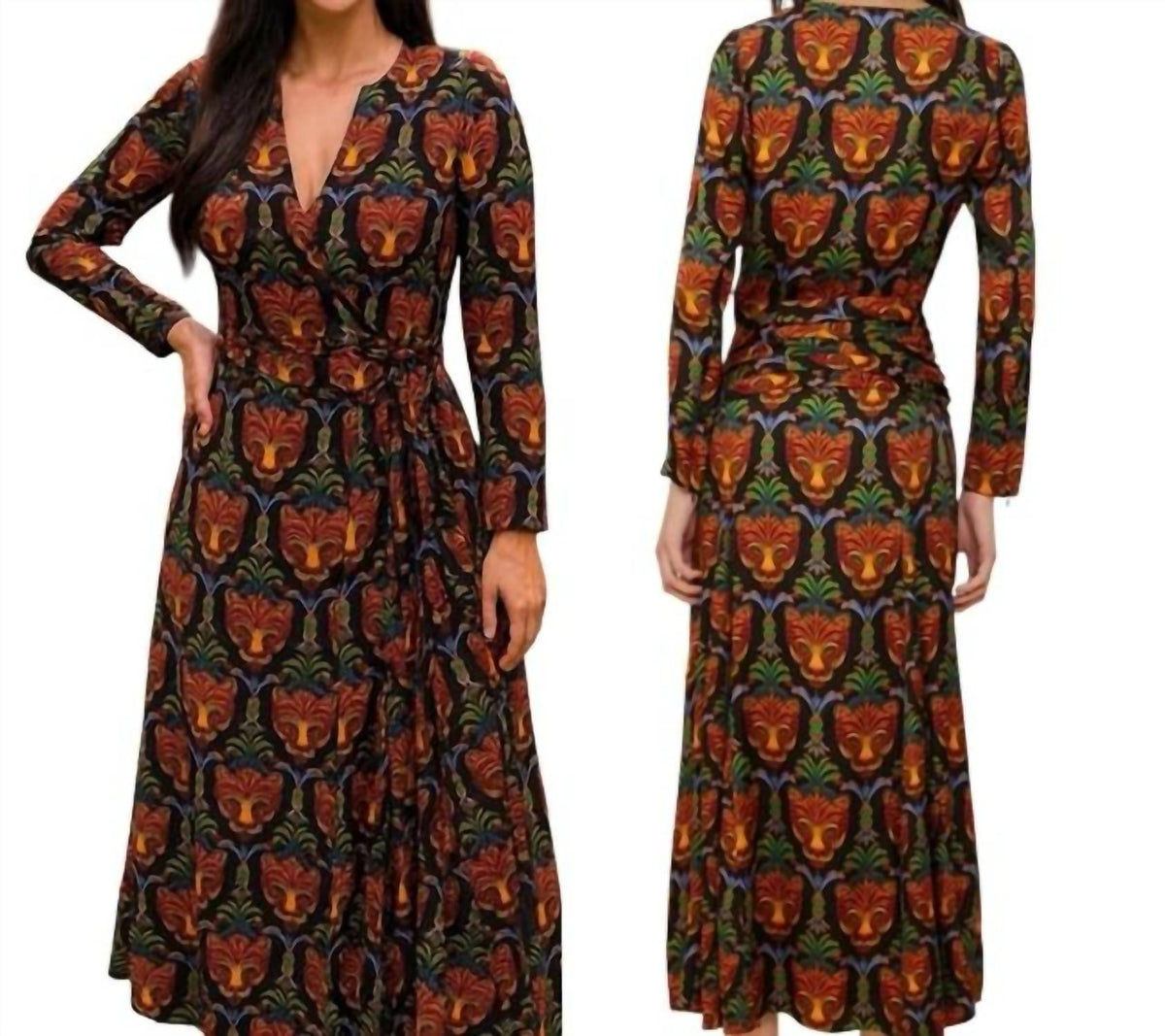 Farm Rio - Boho Panther LENZING ECOVERO Viscose Midi Dress