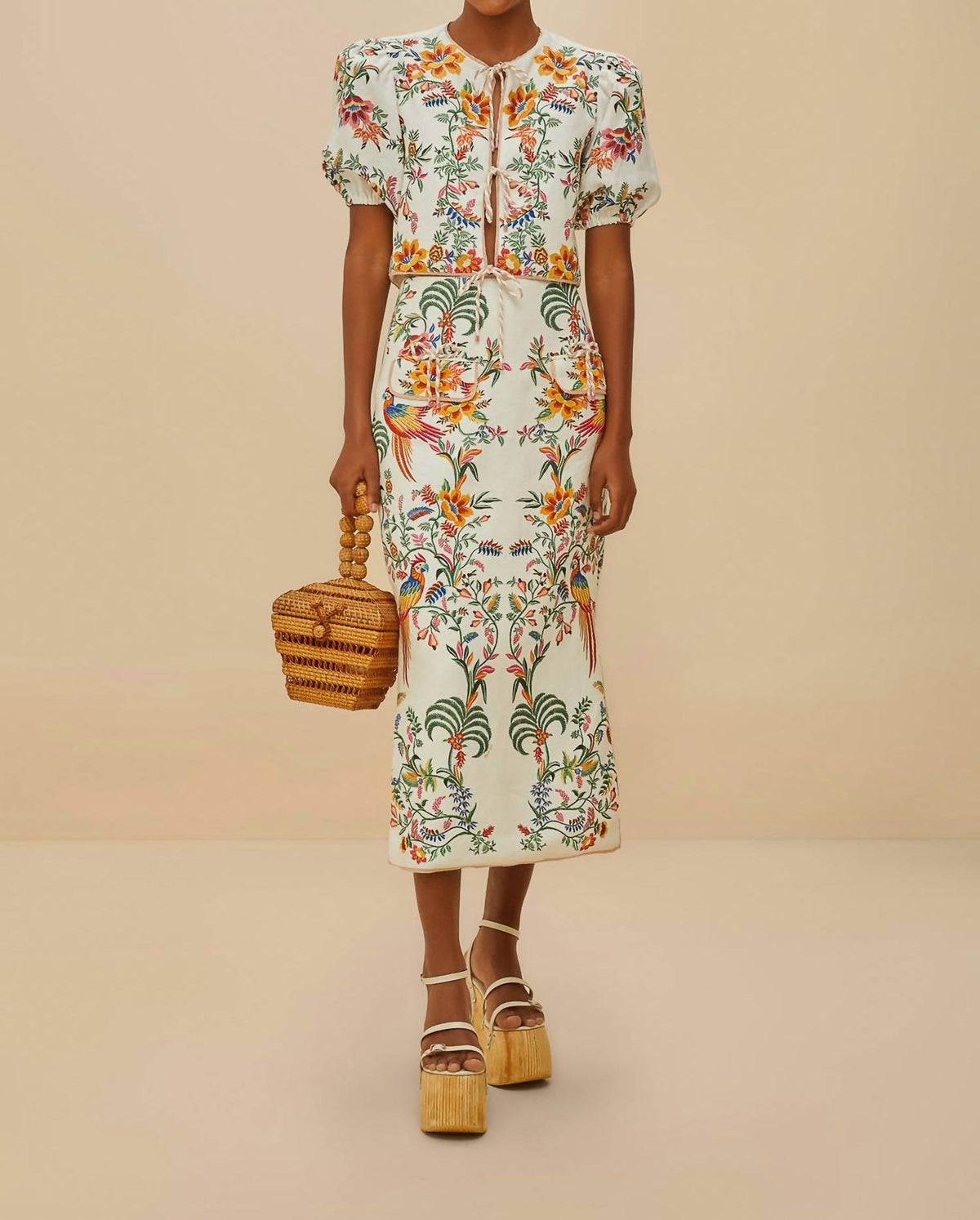 Farm Rio - Delicate Forest Midi Skirt