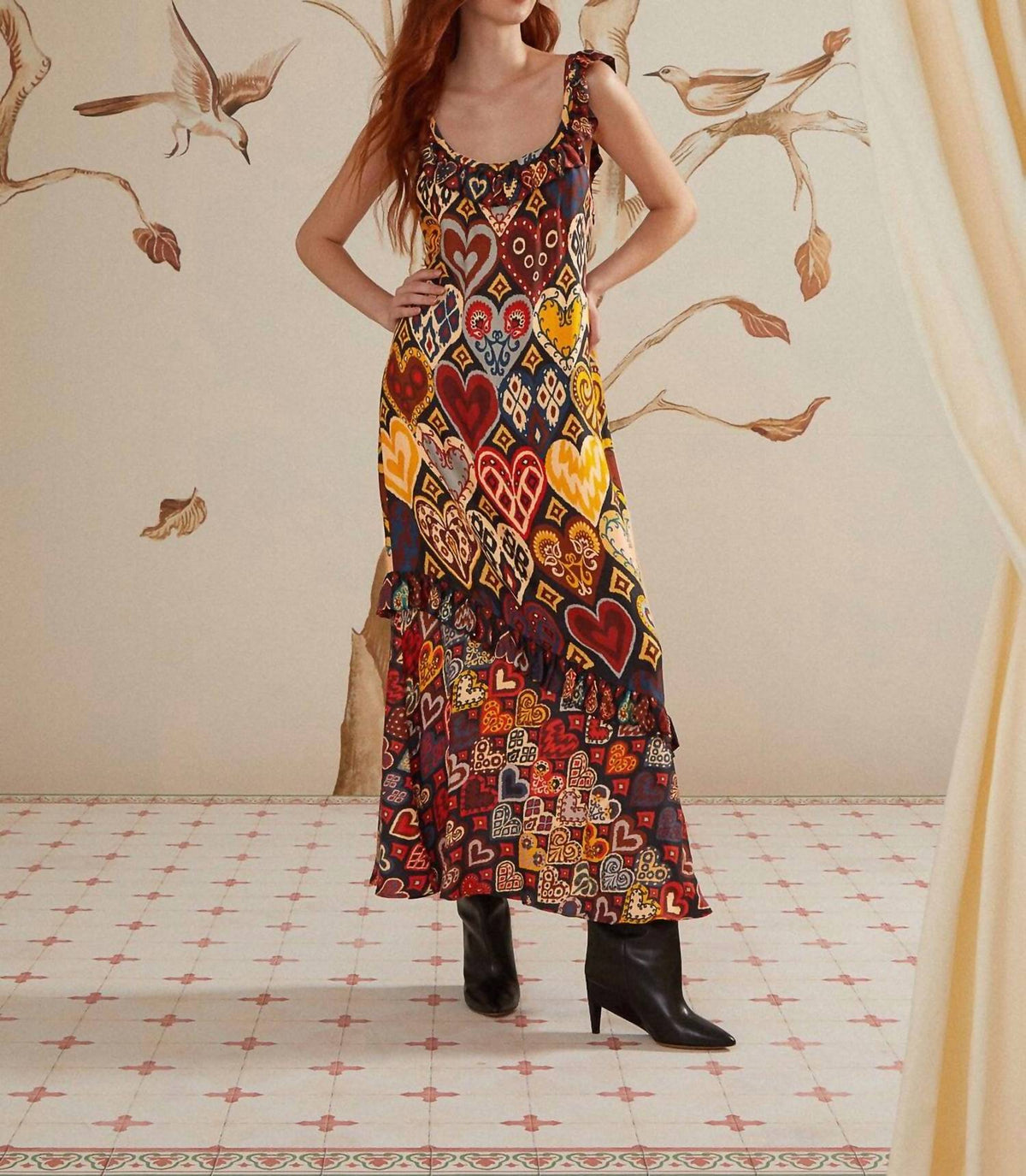 Farm Rio - HEARTS IKAT MAXI DRESS