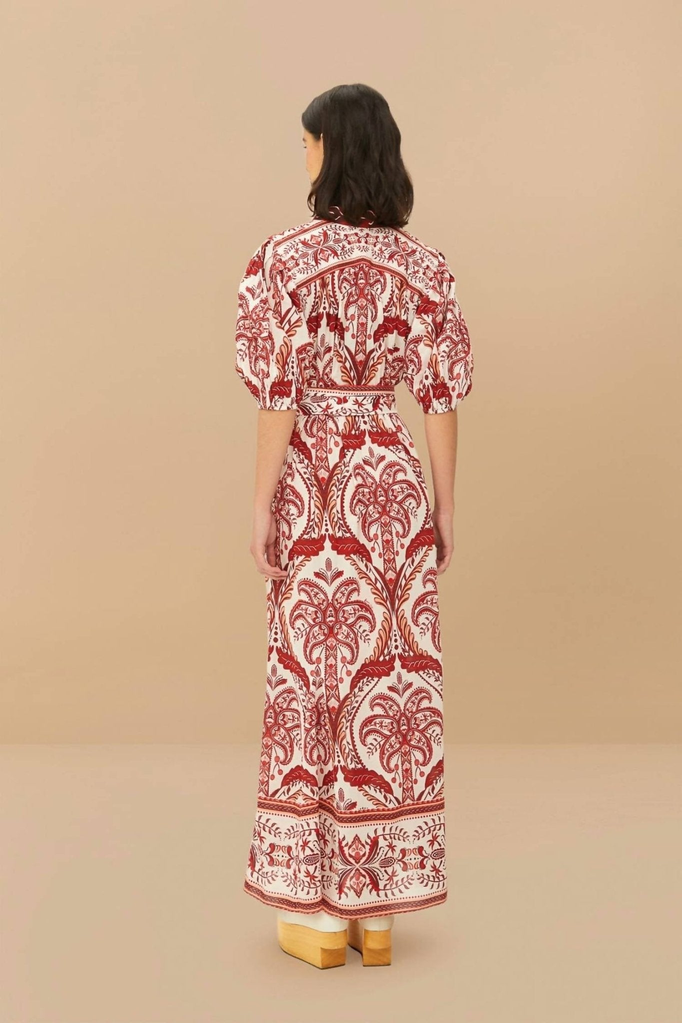 Farm Rio - Tropical Cameo Belted Maxi Dress - clothing - cotton - dresses