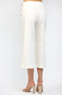 Fate - Button Cropped Wide-leg Pants
