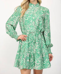 Fate By Lfd - Paisley Button Down Dress - clothing - dresses - green