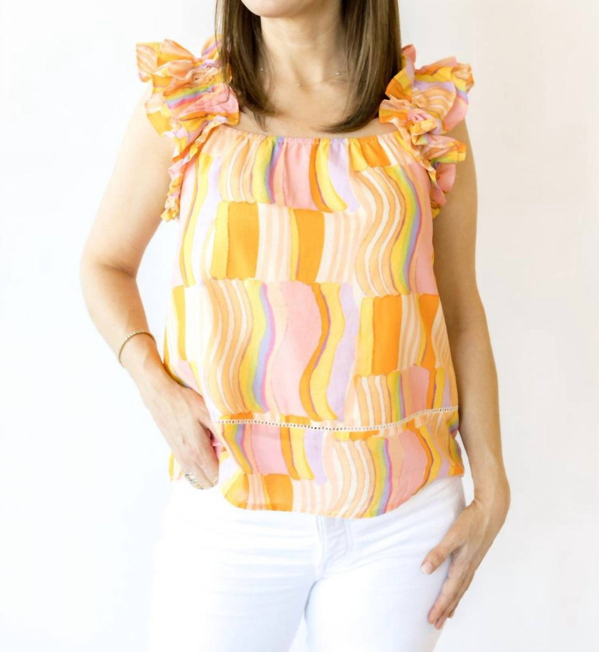 Fate - Celine Ruffle Shoulder Top