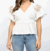 Fate - Embroidered V Neck Top