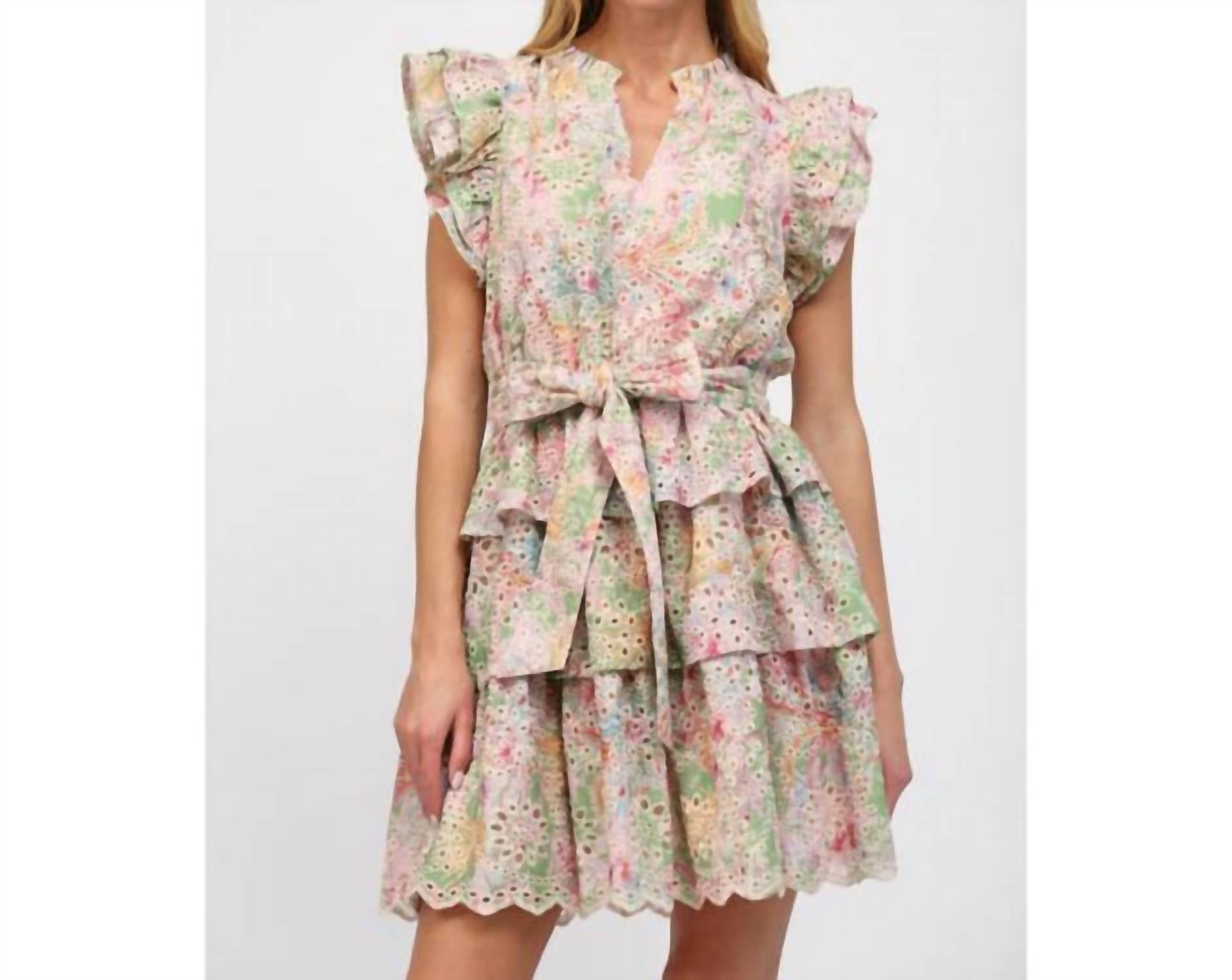 Fate - Floral Eyelet Lace Tiered Dress - clothing - collection:vacationdresses(Auto) - dresses