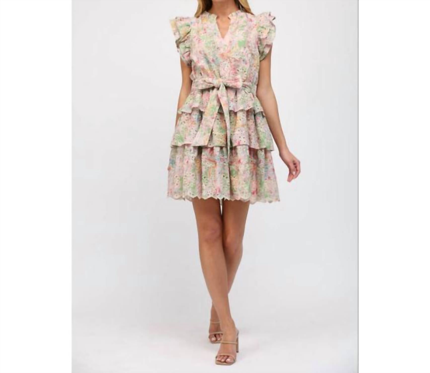 Fate - Floral Eyelet Lace Tiered Dress - clothing - collection:vacationdresses(Auto) - dresses