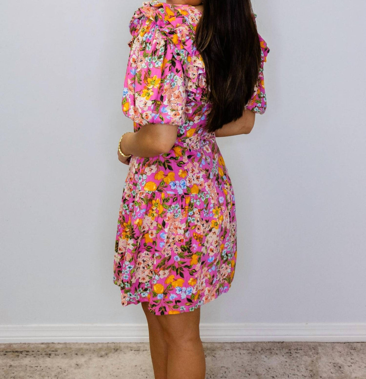 Fate - Floral Puff Sleeve Mini Dress