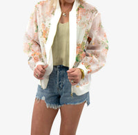 Fate - Floral Sheer Bomber Jacket