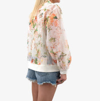 Fate - Floral Sheer Bomber Jacket