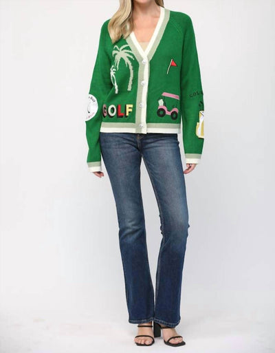 Fate - Golf Embroidered Patch Cardigan