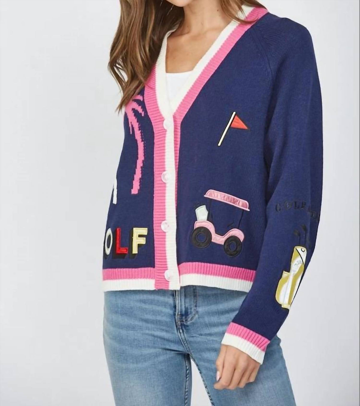 Fate - Golf Embroidered Patch Cardigan