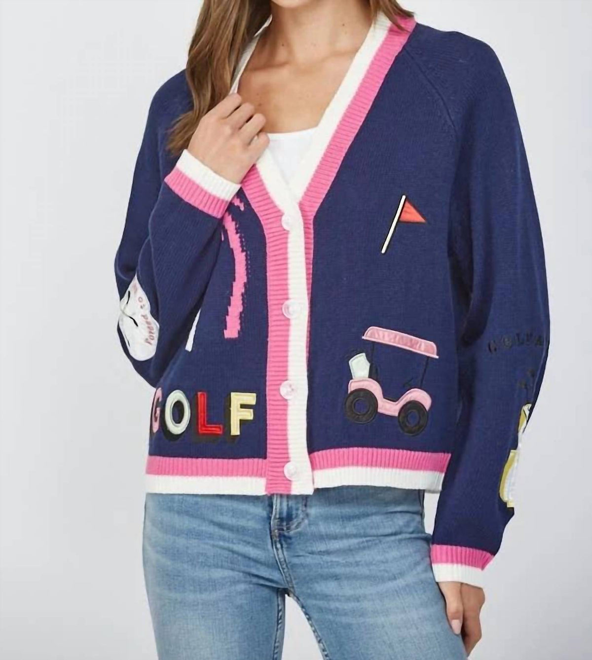 Fate - Golf Embroidered Patch Cardigan