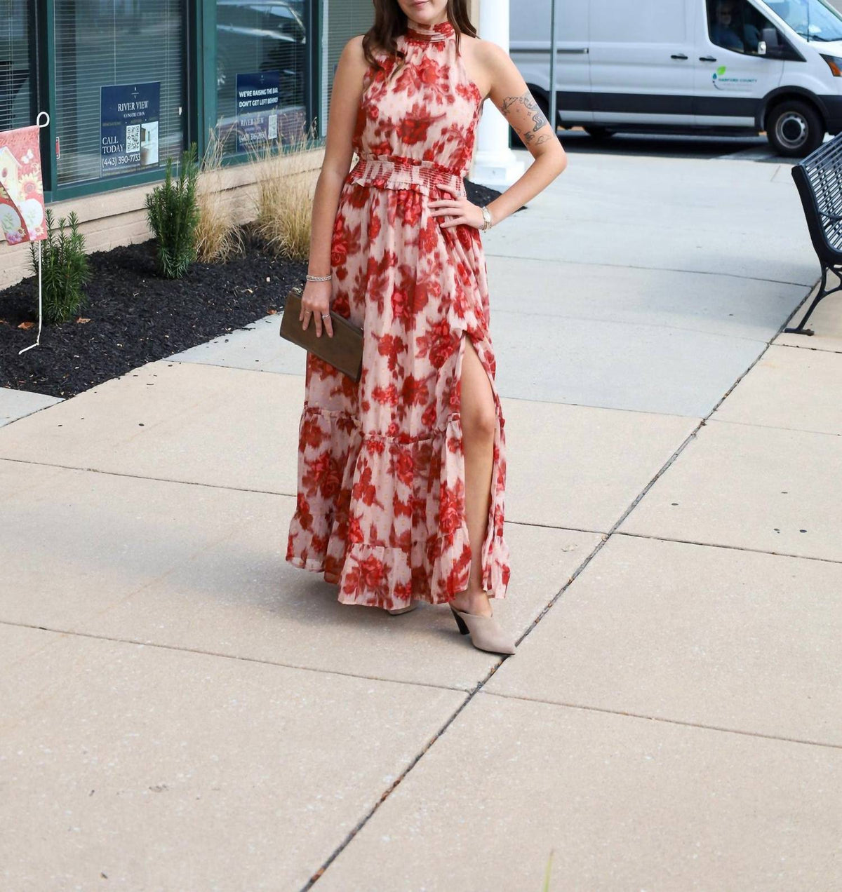 Fate - Halter Bow Tie Maxi Dress