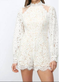 Fate - Lace Sheer Sleeves Romper