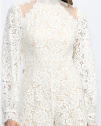 Fate - Lace Sheer Sleeves Romper
