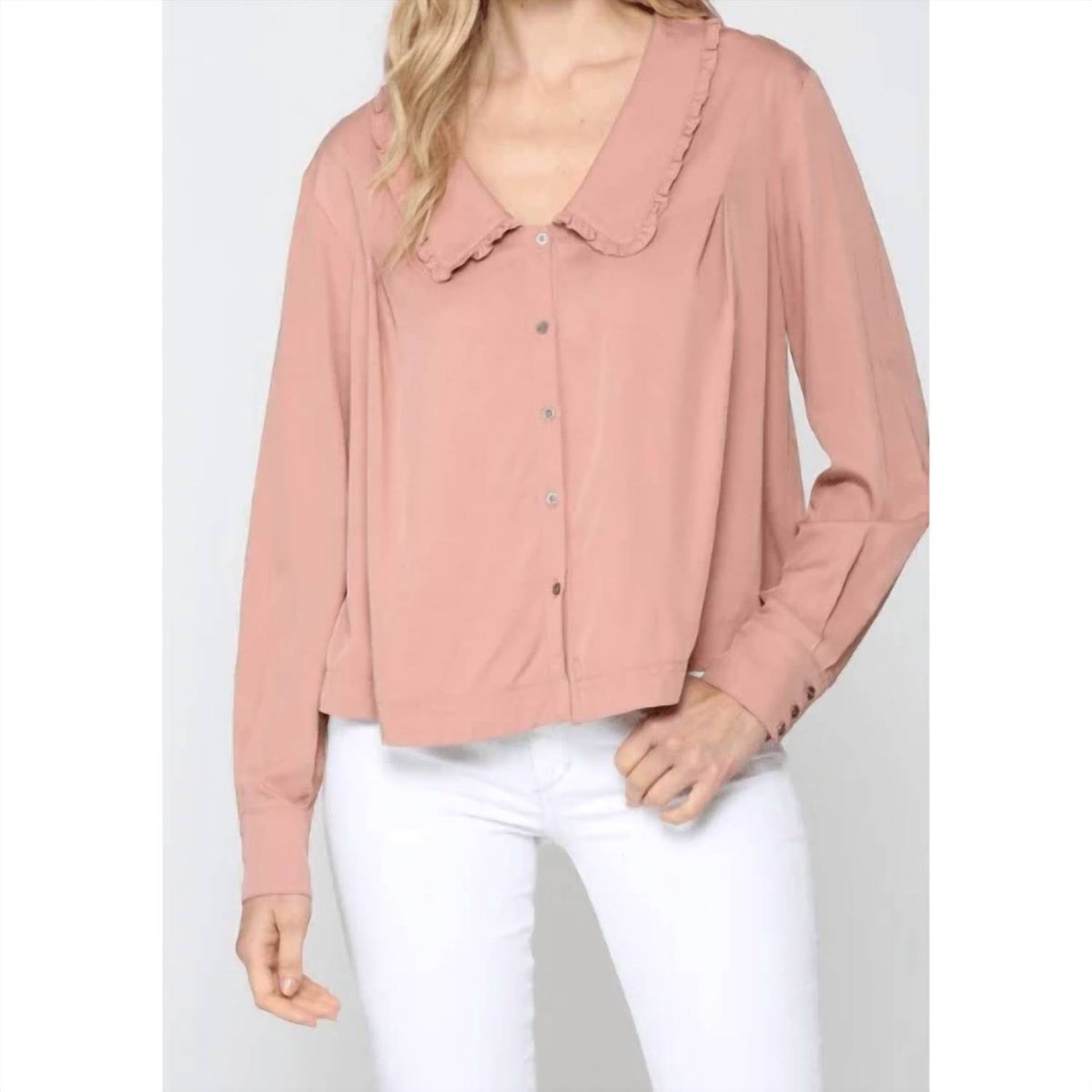 Fate - Long Sleeve Collared Blouse